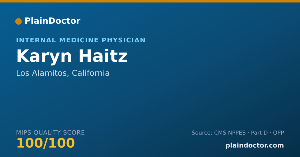 Shareable card for Karyn Haitz - Internal Medicine Physician, Los Alamitos, CA