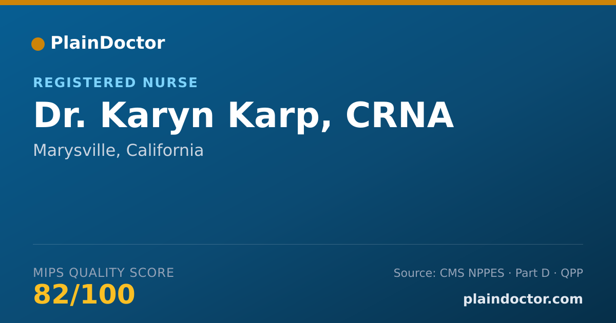 Shareable card for Karyn Karp, CRNA - Registered Nurse, Marysville, CA
