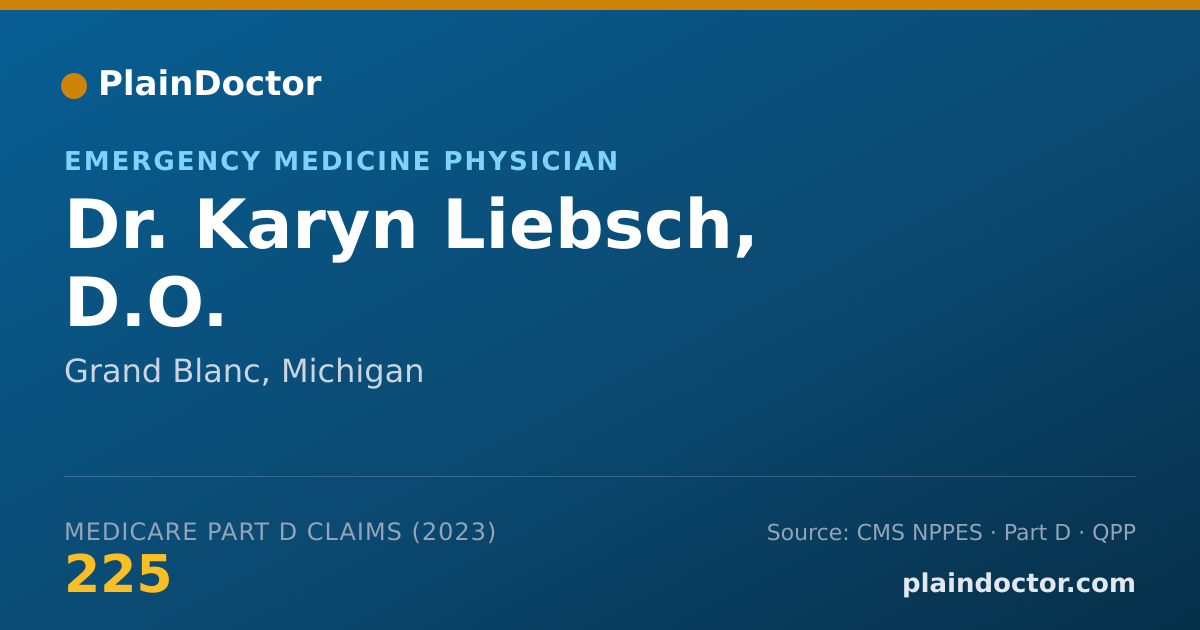Shareable card for Karyn Liebsch, D.O. - Emergency Medicine Physician, Grand Blanc, MI