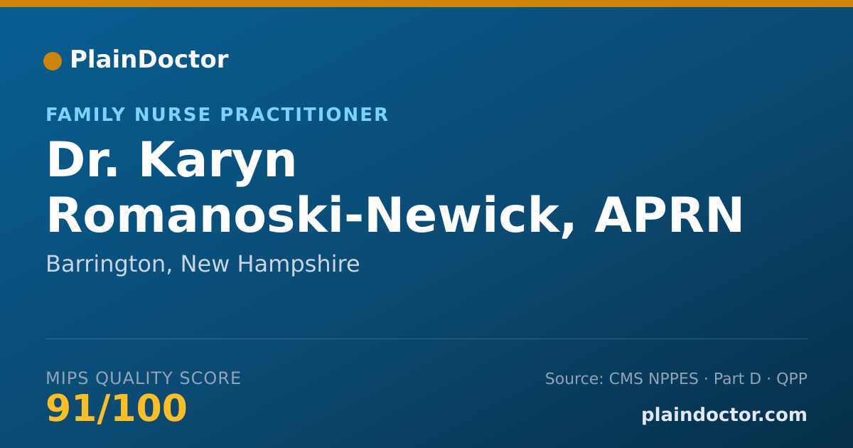 Shareable card for Karyn Romanoski-Newick, APRN - Family Nurse Practitioner, Barrington, NH