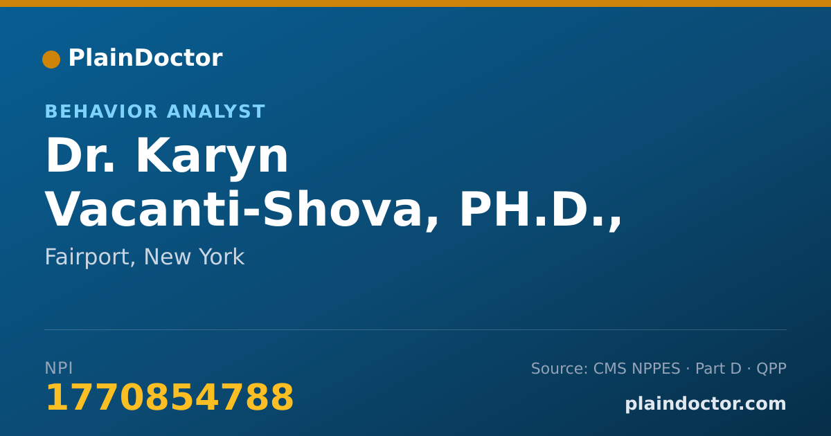 Shareable card for Karyn Vacanti-Shova, PH.D., BCBA-D - Behavior Analyst, Fairport, NY