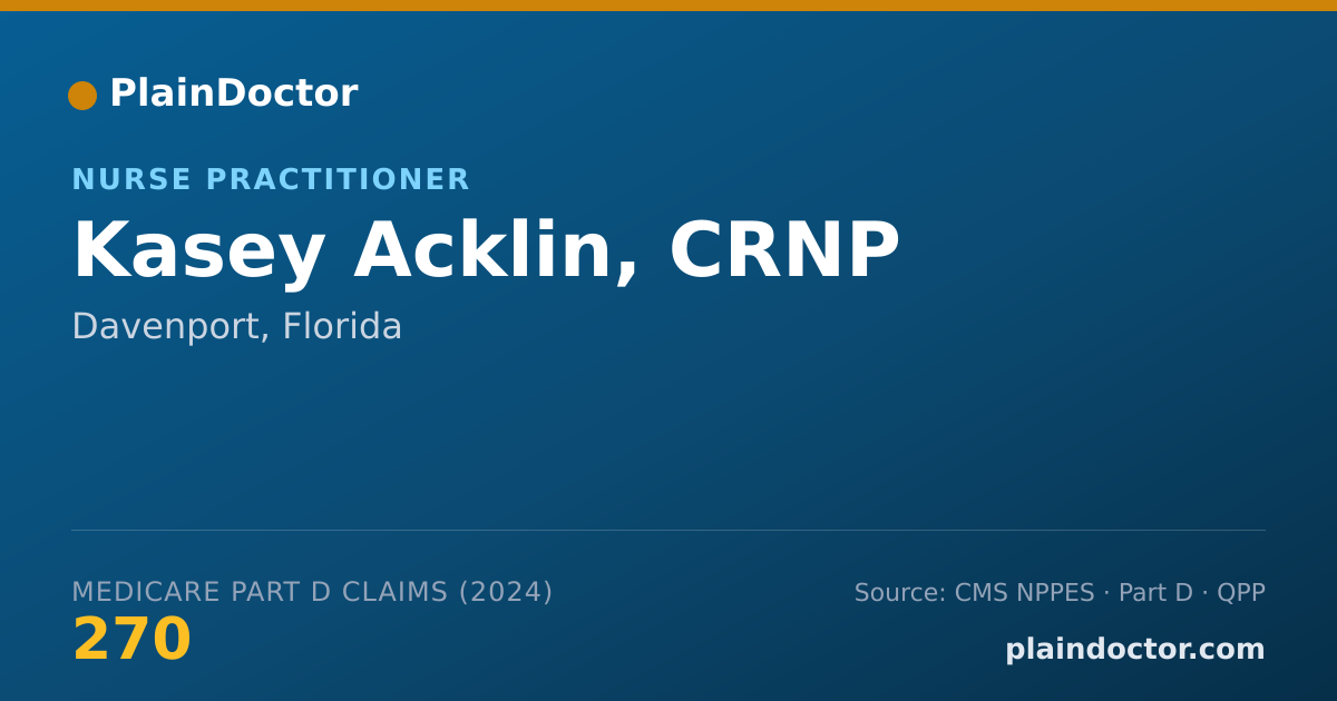 Shareable card for Kasey Acklin, CRNP - Nurse Practitioner, Davenport, FL