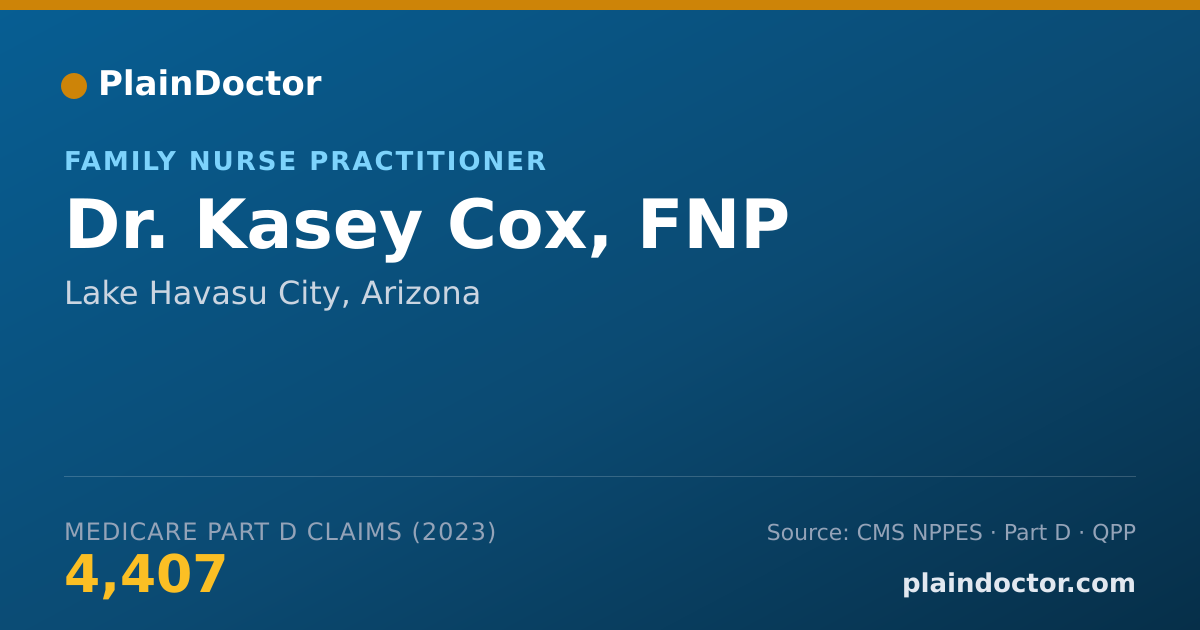 Shareable card for Kasey Cox, FNP - Family Nurse Practitioner, Lake Havasu City, AZ