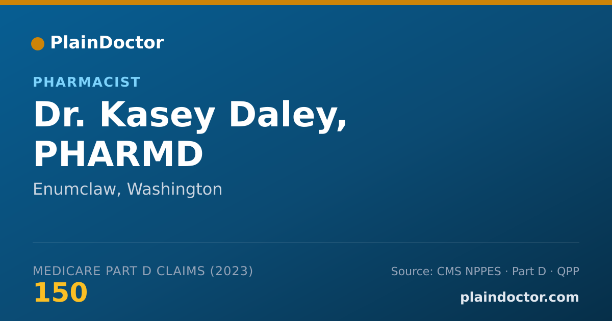 Shareable card for Kasey Daley, PHARMD - Pharmacist, Enumclaw, WA