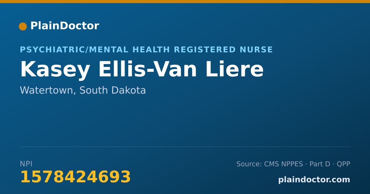 Shareable card for Kasey Ellis-Van Liere - Psychiatric/Mental Health Registered Nurse, Watertown, SD