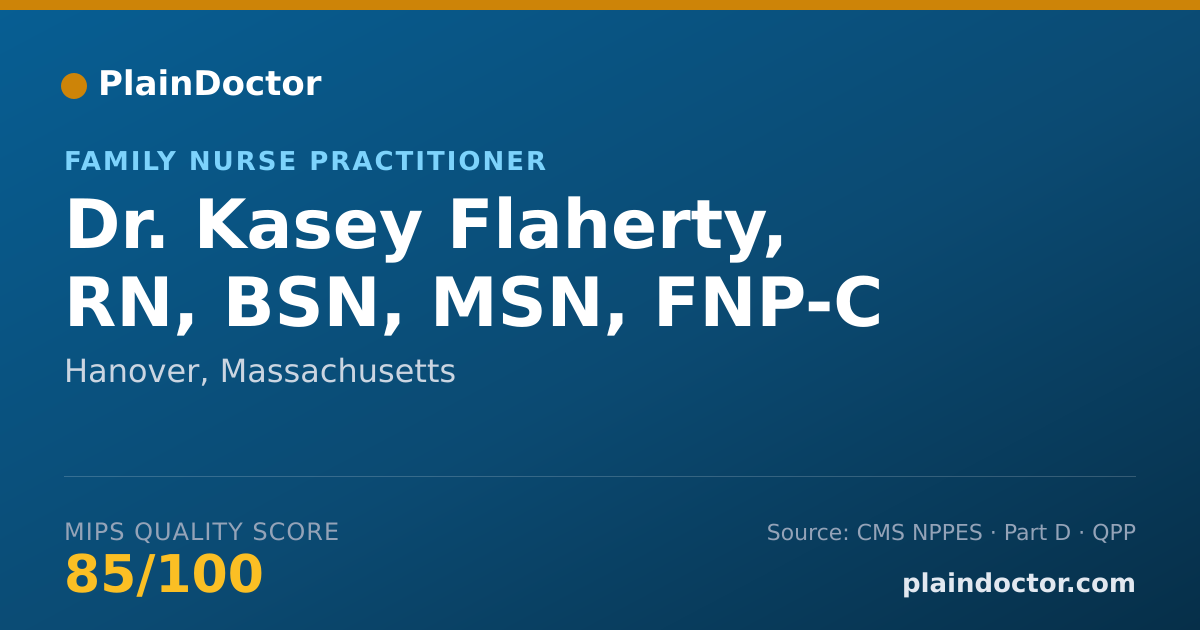 Shareable card for Kasey Flaherty, RN, BSN, MSN, FNP-C - Family Nurse Practitioner, Hanover, MA