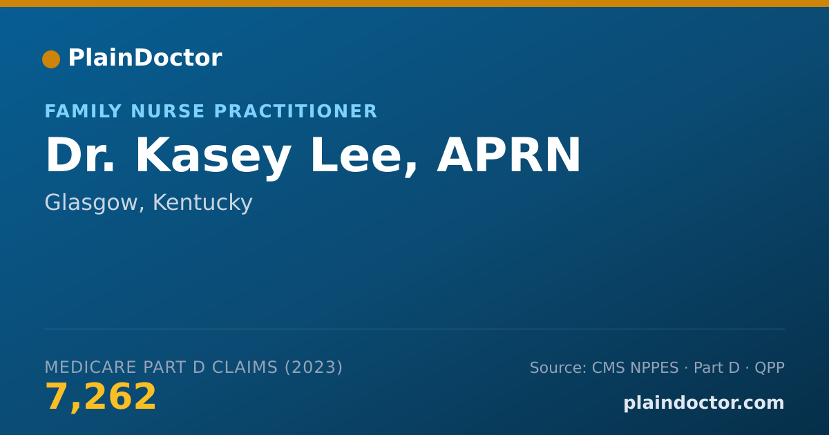 Shareable card for Kasey Lee, APRN - Family Nurse Practitioner, Glasgow, KY