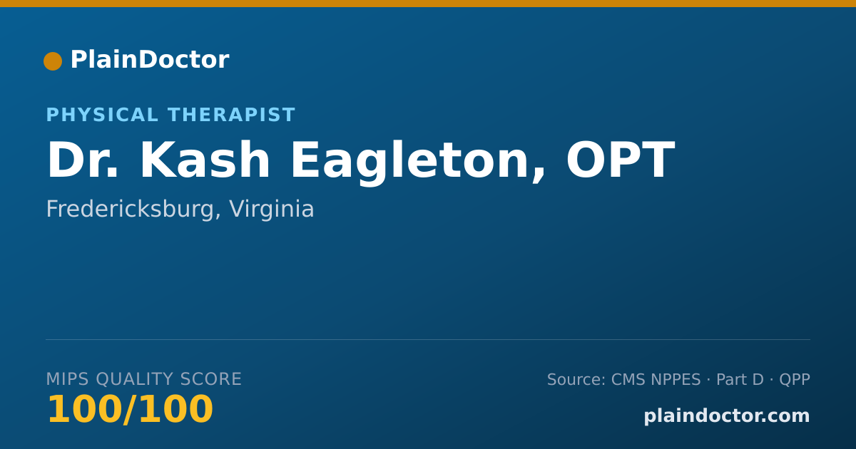 Shareable card for Kash Eagleton, OPT - Physical Therapist, Fredericksburg, VA