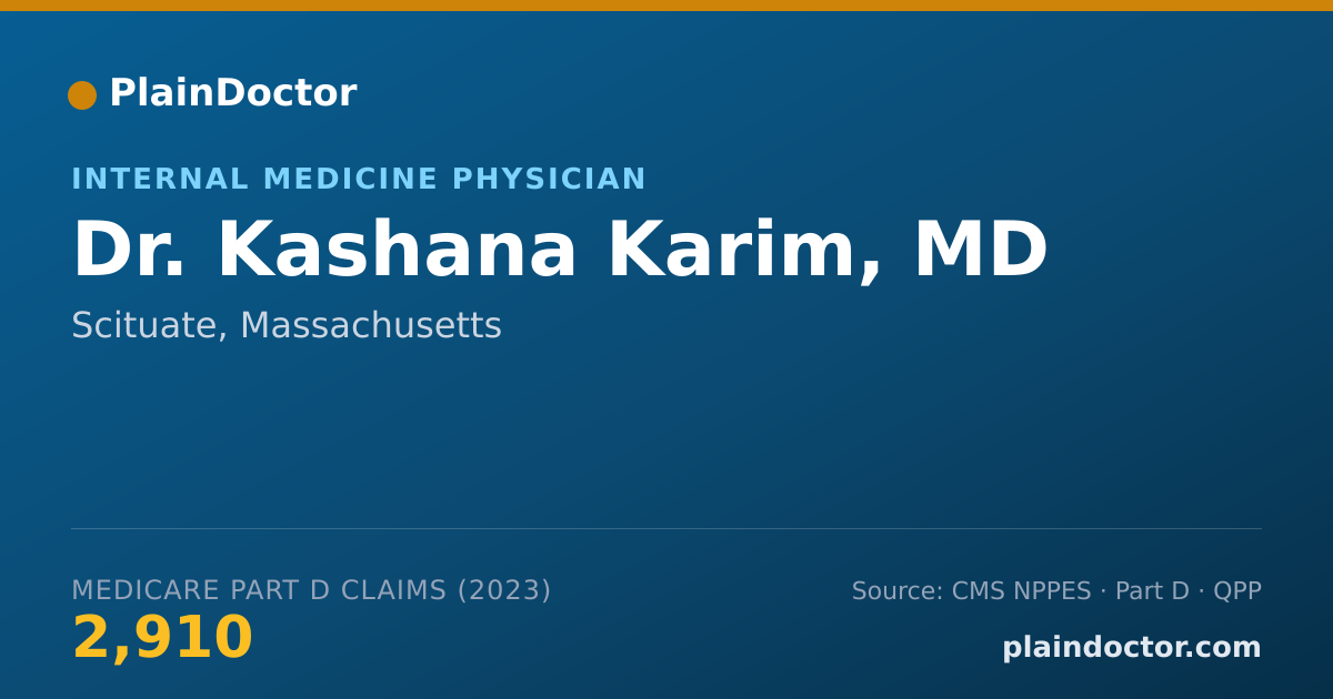 Shareable card for Kashana Karim, MD - Internal Medicine Physician, Scituate, MA