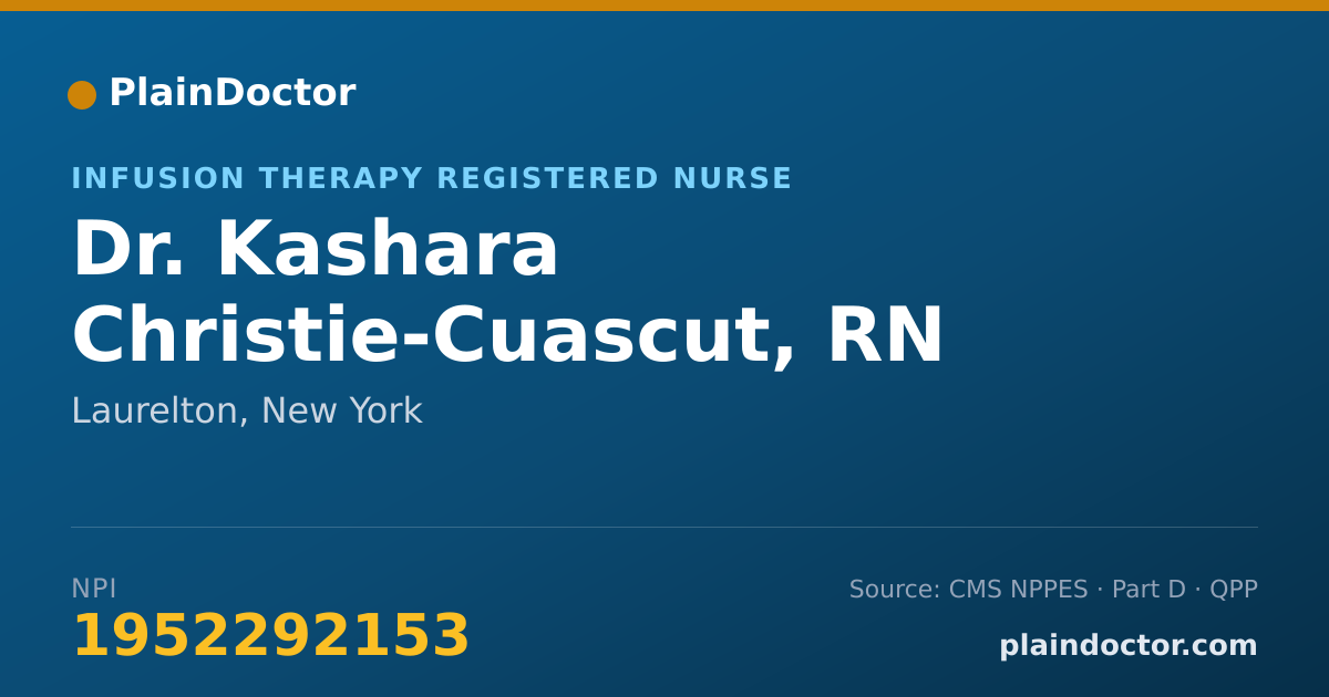 Shareable card for Kashara Christie-Cuascut, RN - Infusion Therapy Registered Nurse, Laurelton, NY