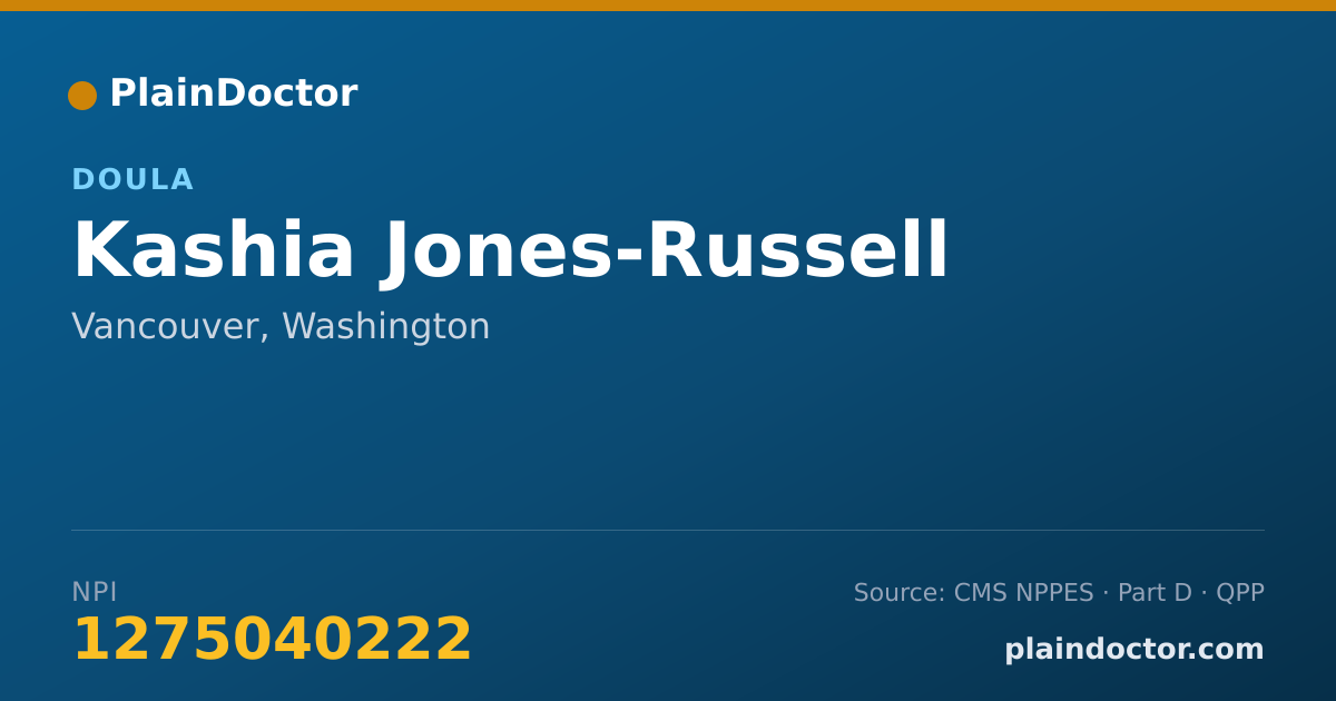 Shareable card for Kashia Jones-Russell - Doula, Vancouver, WA