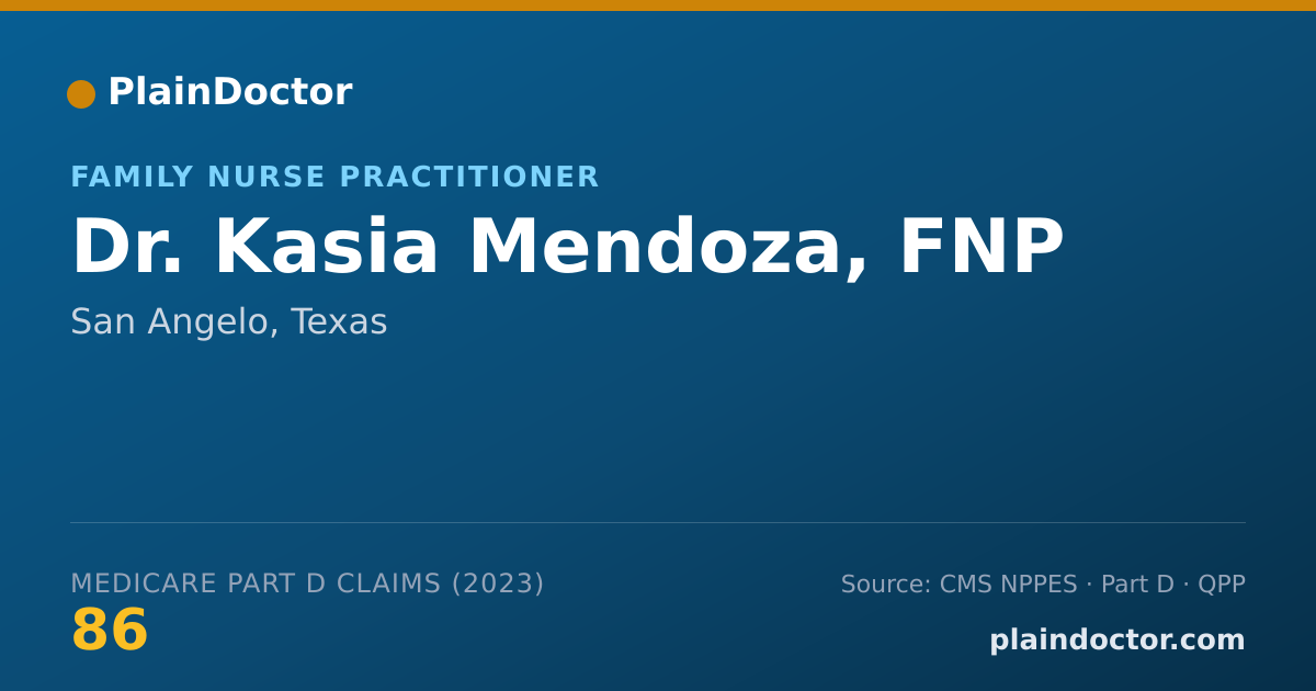 Shareable card for Kasia Mendoza, FNP - Family Nurse Practitioner, San Angelo, TX