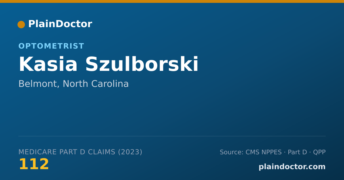 Shareable card for Kasia Szulborski - Optometrist, Belmont, NC