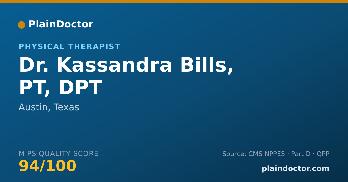 Shareable card for Kassandra Bills, PT, DPT - Physical Therapist, Austin, TX