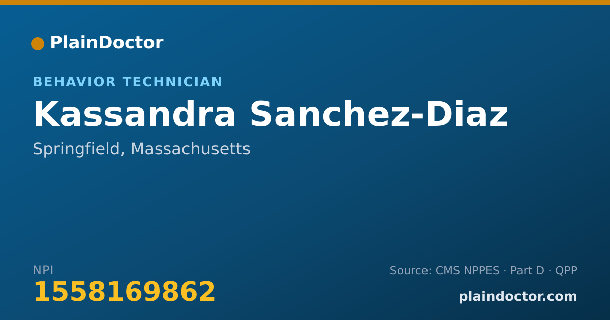 Shareable card for Kassandra Sanchez-Diaz - Behavior Technician, Springfield, MA