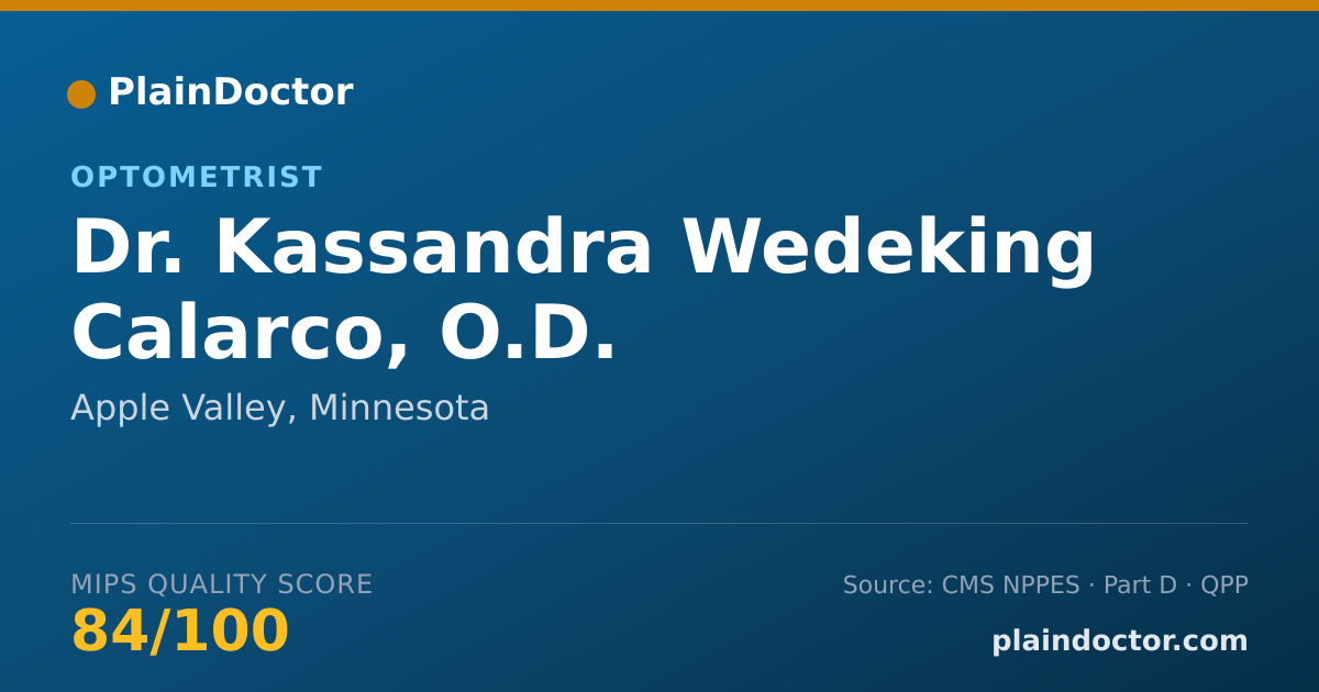 Shareable card for Kassandra Wedeking Calarco, O.D. - Optometrist, Apple Valley, MN