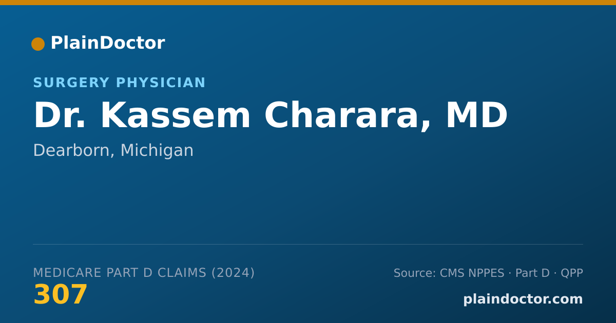 Shareable card for Kassem Charara, MD - Surgery Physician, Dearborn, MI