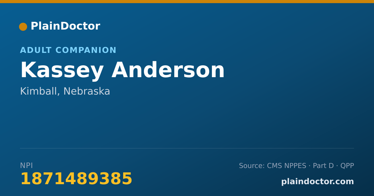 Shareable card for Kassey Anderson - Adult Companion, Kimball, NE
