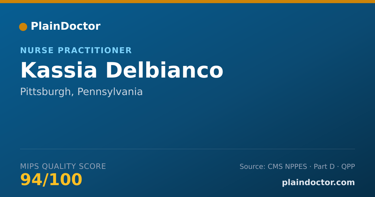 Shareable card for Kassia Delbianco - Nurse Practitioner, Pittsburgh, PA