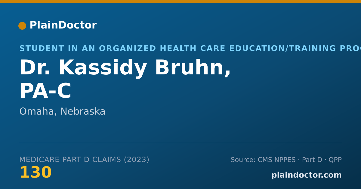Shareable card for Kassidy Bruhn, PA-C - Student in an Organized Health Care Education/Training Program, Omaha, NE