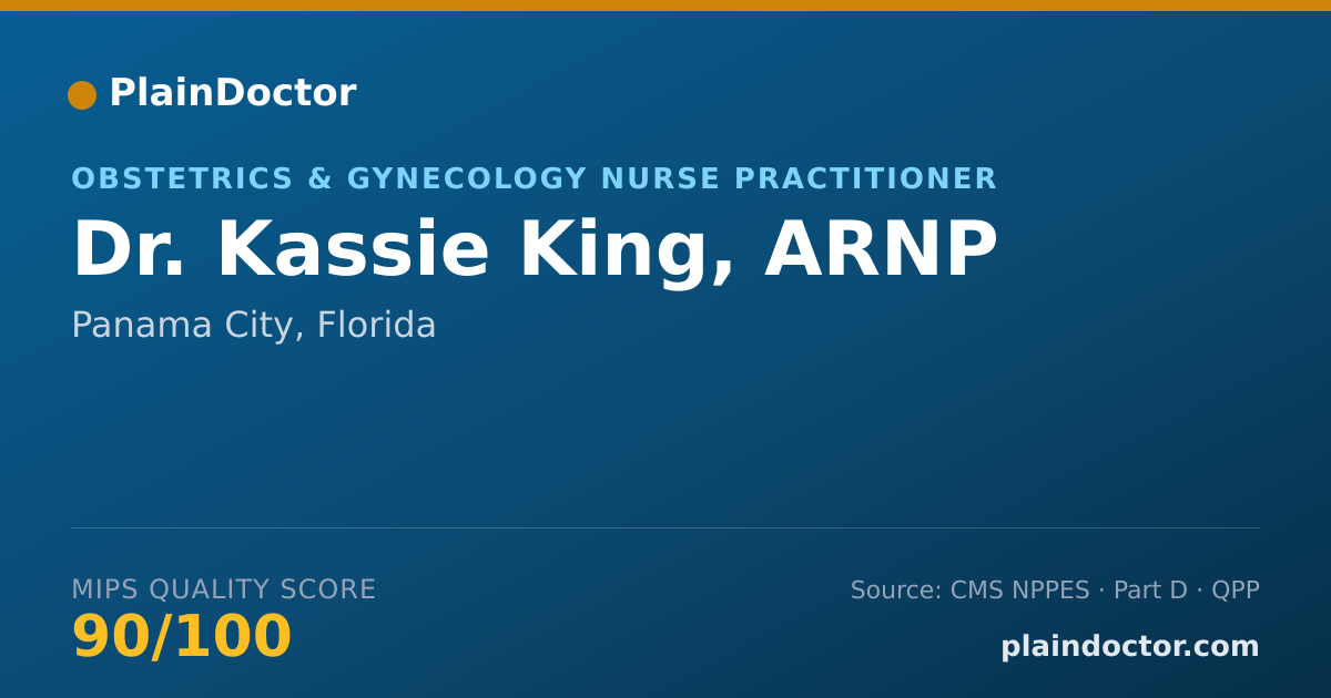 Shareable card for Kassie King, ARNP - Obstetrics & Gynecology Nurse Practitioner, Panama City, FL