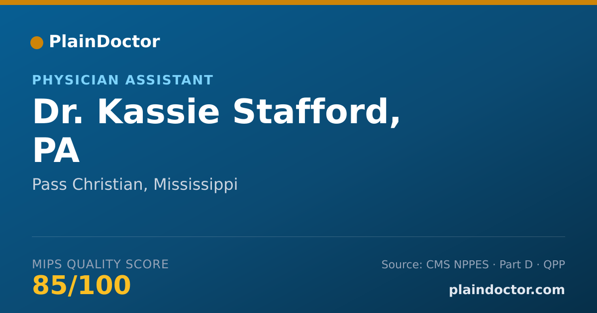 Shareable card for Kassie Stafford, PA - Physician Assistant, Pass Christian, MS