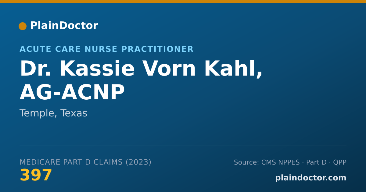 Shareable card for Kassie Vorn Kahl, AG-ACNP - Acute Care Nurse Practitioner, Temple, TX