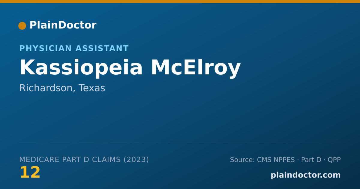 Shareable card for Kassiopeia McElroy - Physician Assistant, Richardson, TX