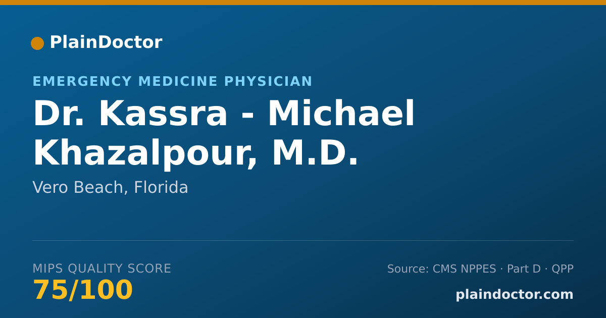 Shareable card for Kassra - Michael Khazalpour, M.D. - Emergency Medicine Physician, Vero Beach, FL