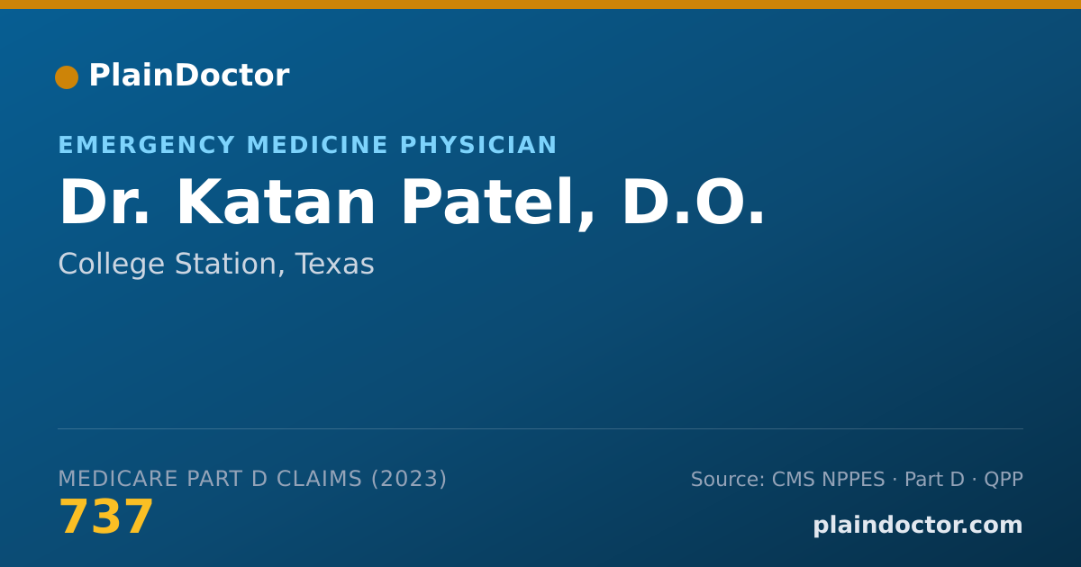 Shareable card for Katan Patel, D.O. - Emergency Medicine Physician, College Station, TX