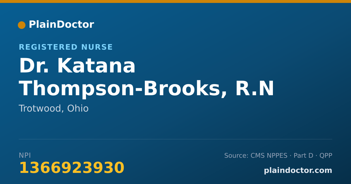 Shareable card for Katana Thompson-Brooks, R.N - Registered Nurse, Trotwood, OH