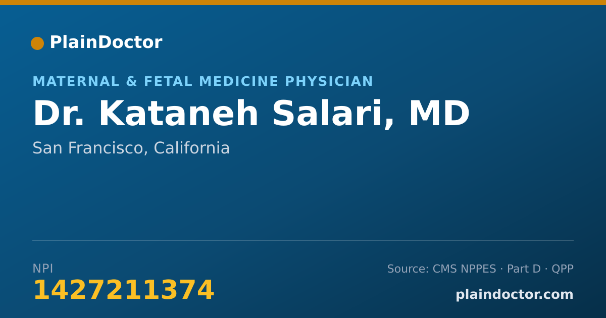 Shareable card for Kataneh Salari, MD - Maternal & Fetal Medicine Physician, San Francisco, CA