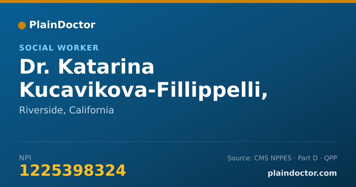 Shareable card for Katarina Kucavikova-Fillippelli, MSW, ASW - Social Worker, Riverside, CA