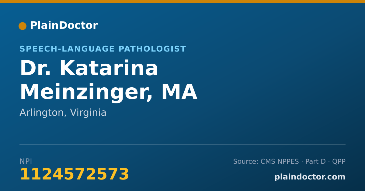 Shareable card for Katarina Meinzinger, MA - Speech-Language Pathologist, Arlington, VA