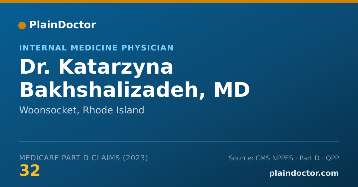 Shareable card for Katarzyna Bakhshalizadeh, MD - Internal Medicine Physician, Woonsocket, RI