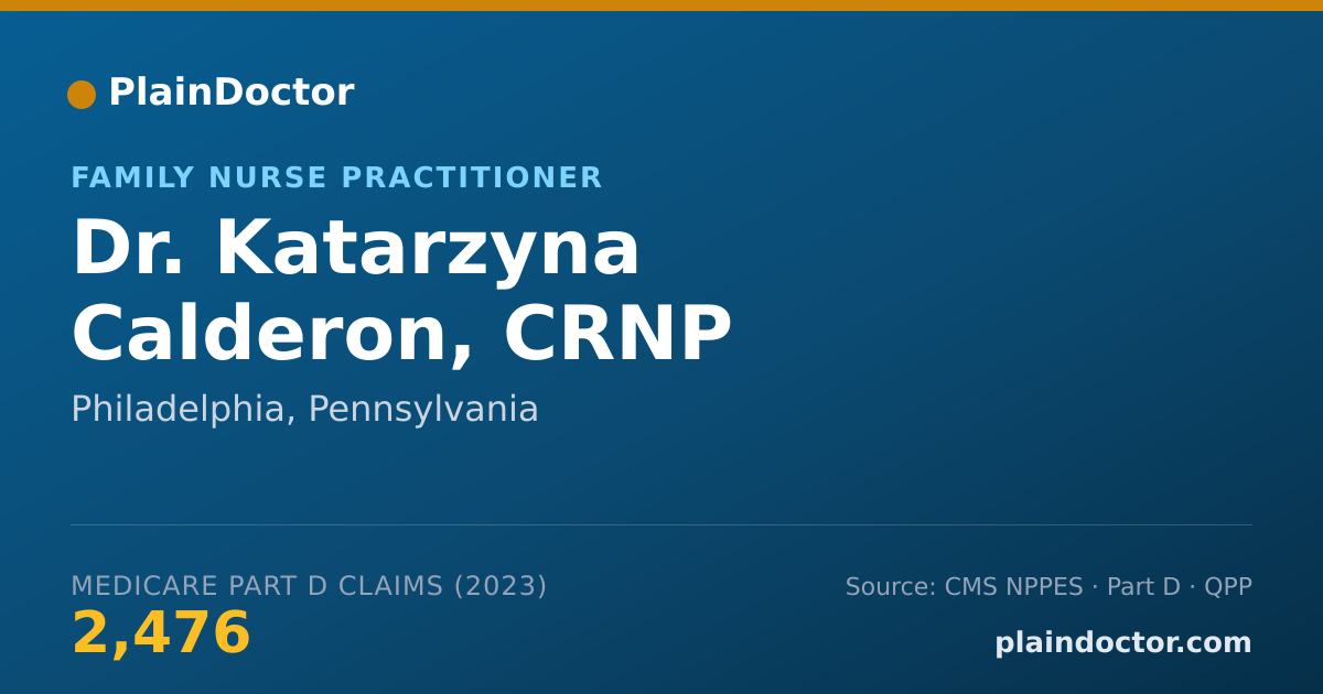 Shareable card for Katarzyna Calderon, CRNP - Family Nurse Practitioner, Philadelphia, PA