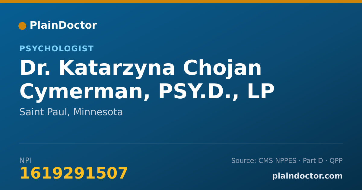 Shareable card for Katarzyna Chojan Cymerman, PSY.D., LP - Psychologist, Saint Paul, MN