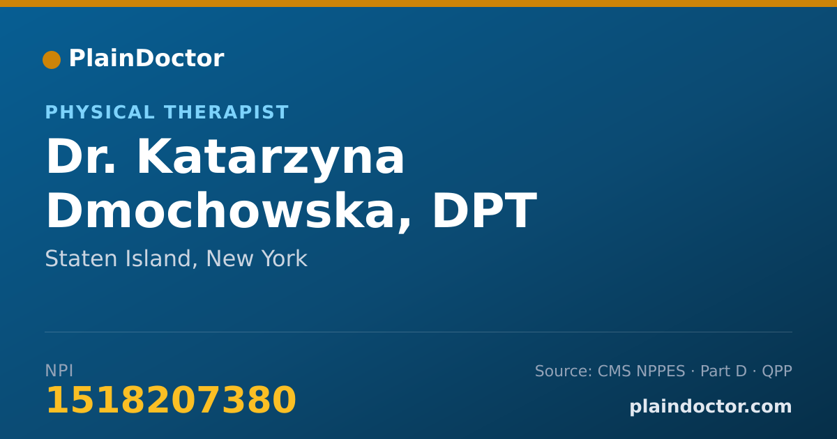 Shareable card for Katarzyna Dmochowska, DPT - Physical Therapist, Staten Island, NY