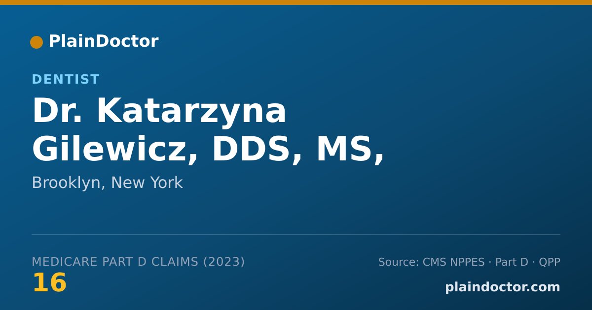 Shareable card for Katarzyna Gilewicz, DDS, MS, FICOI - Dentist, Brooklyn, NY