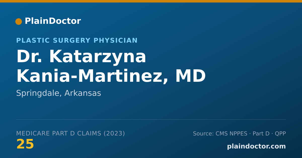 Shareable card for Katarzyna Kania-Martinez, MD - Plastic Surgery Physician, Springdale, AR