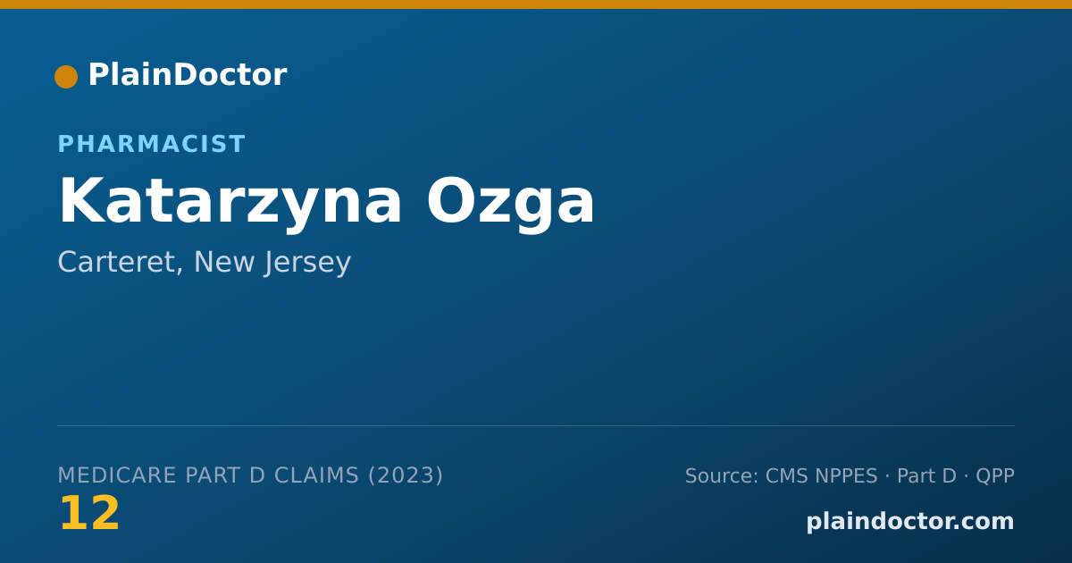 Shareable card for Katarzyna Ozga - Pharmacist, Carteret, NJ