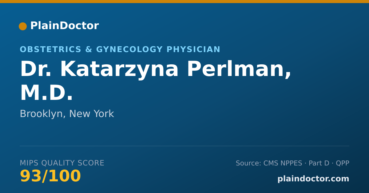 Shareable card for Katarzyna Perlman, M.D. - Obstetrics & Gynecology Physician, Brooklyn, NY