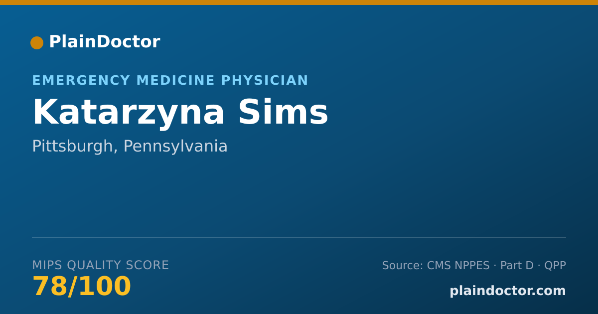 Shareable card for Katarzyna Sims - Emergency Medicine Physician, Pittsburgh, PA