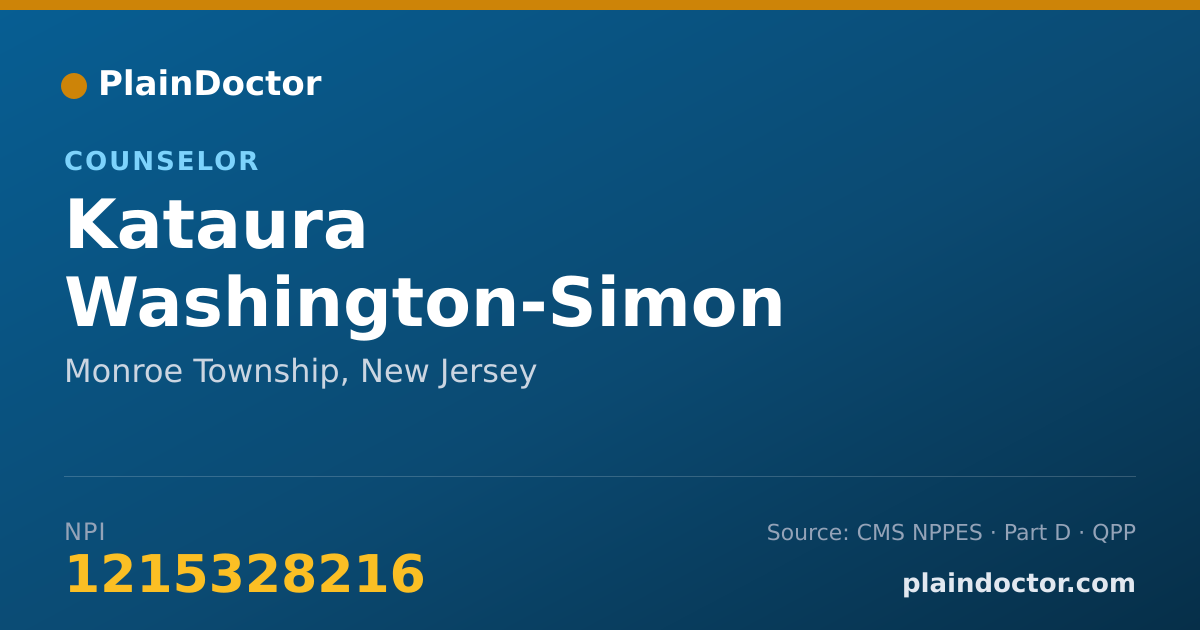 Shareable card for Kataura Washington-Simon - Counselor, Monroe Township, NJ