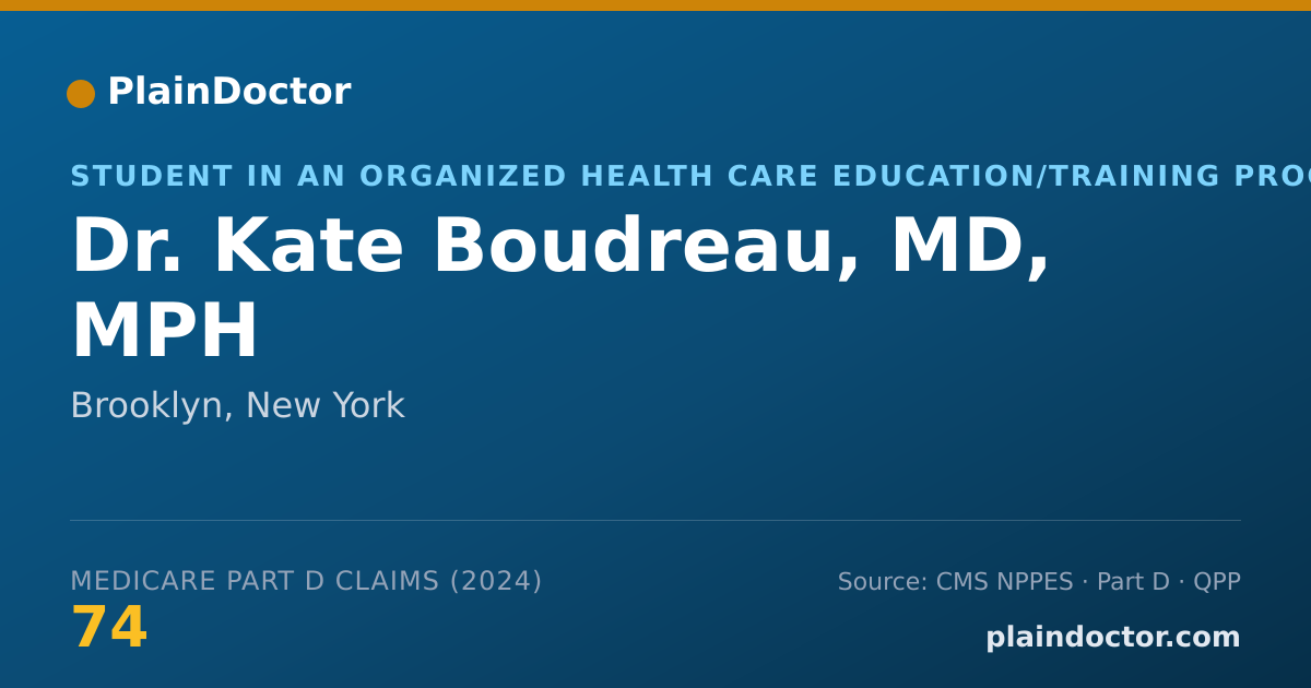 Shareable card for Kate Boudreau, MD, MPH - Student in an Organized Health Care Education/Training Program, Brooklyn, NY