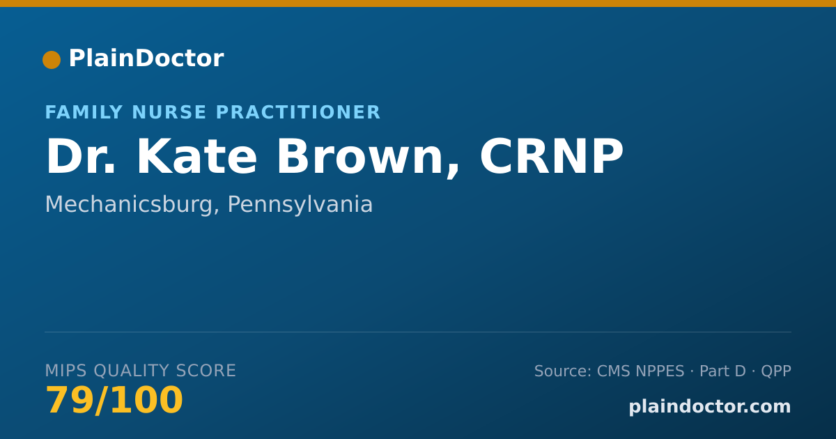 Shareable card for Kate Brown, CRNP - Family Nurse Practitioner, Mechanicsburg, PA
