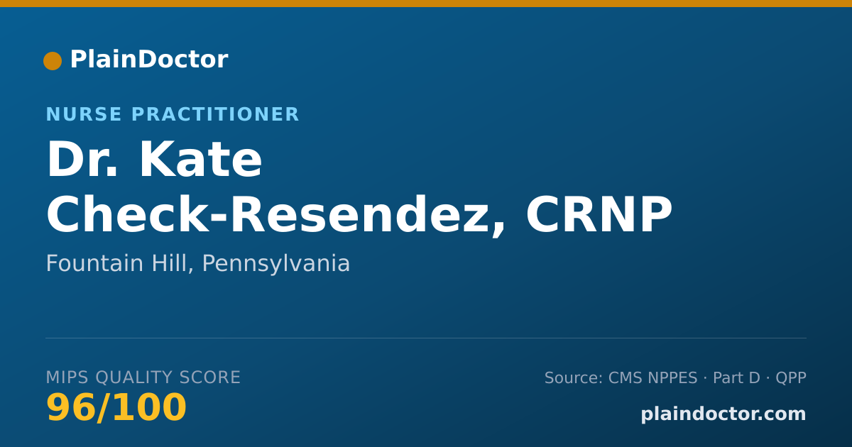 Shareable card for Kate Check-Resendez, CRNP - Nurse Practitioner, Fountain Hill, PA