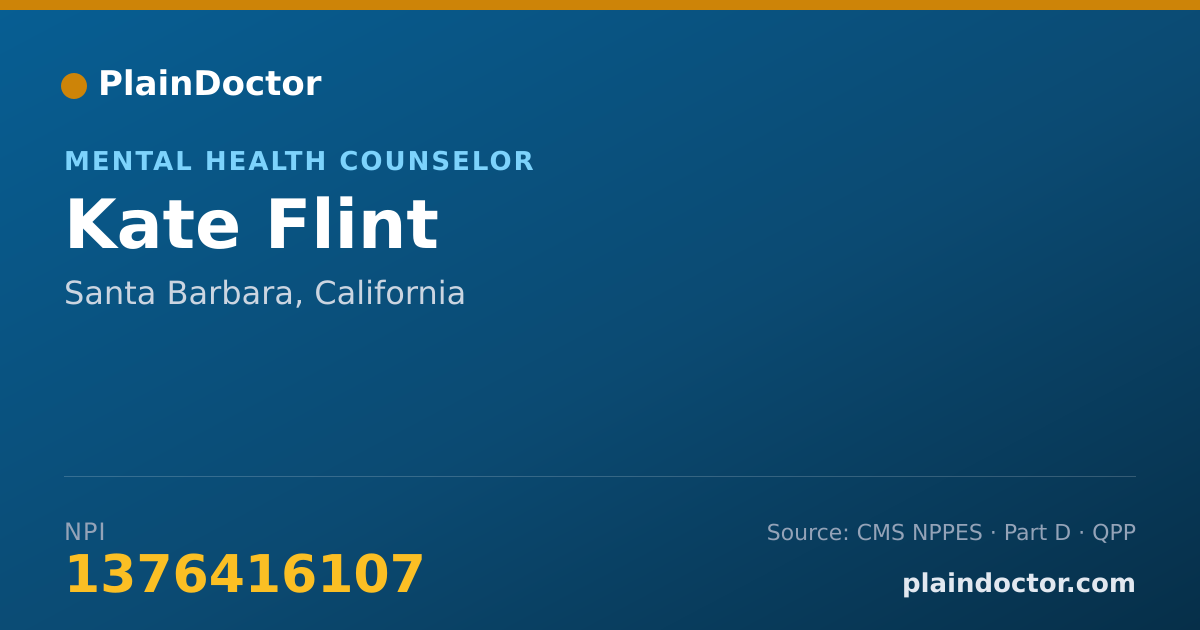 Shareable card for Kate Flint - Mental Health Counselor, Santa Barbara, CA