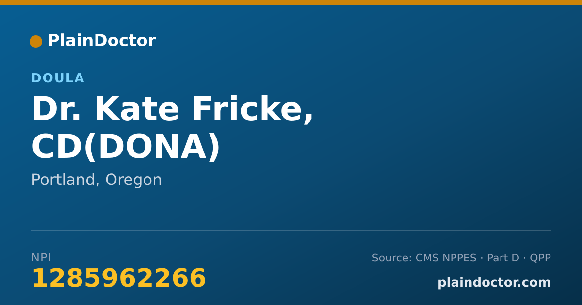 Shareable card for Kate Fricke, CD(DONA) - Doula, Portland, OR