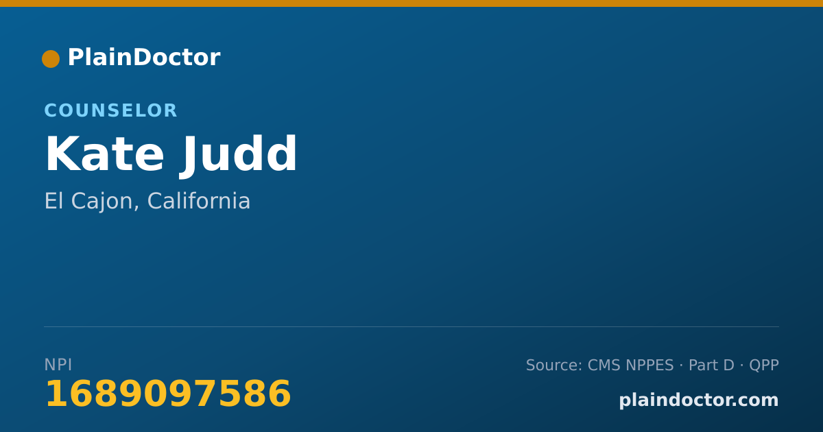 Shareable card for Kate Judd - Counselor, El Cajon, CA